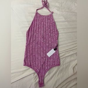NWT ASTR the Label Revolve purple halter bodysuit